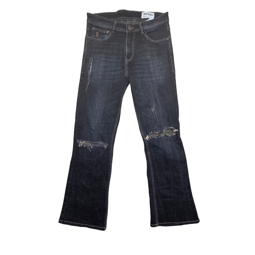Todd Snyder Slim Fit Bootcut Denim Jeans Destroyed Indigo Wash‎ Mens 32x30